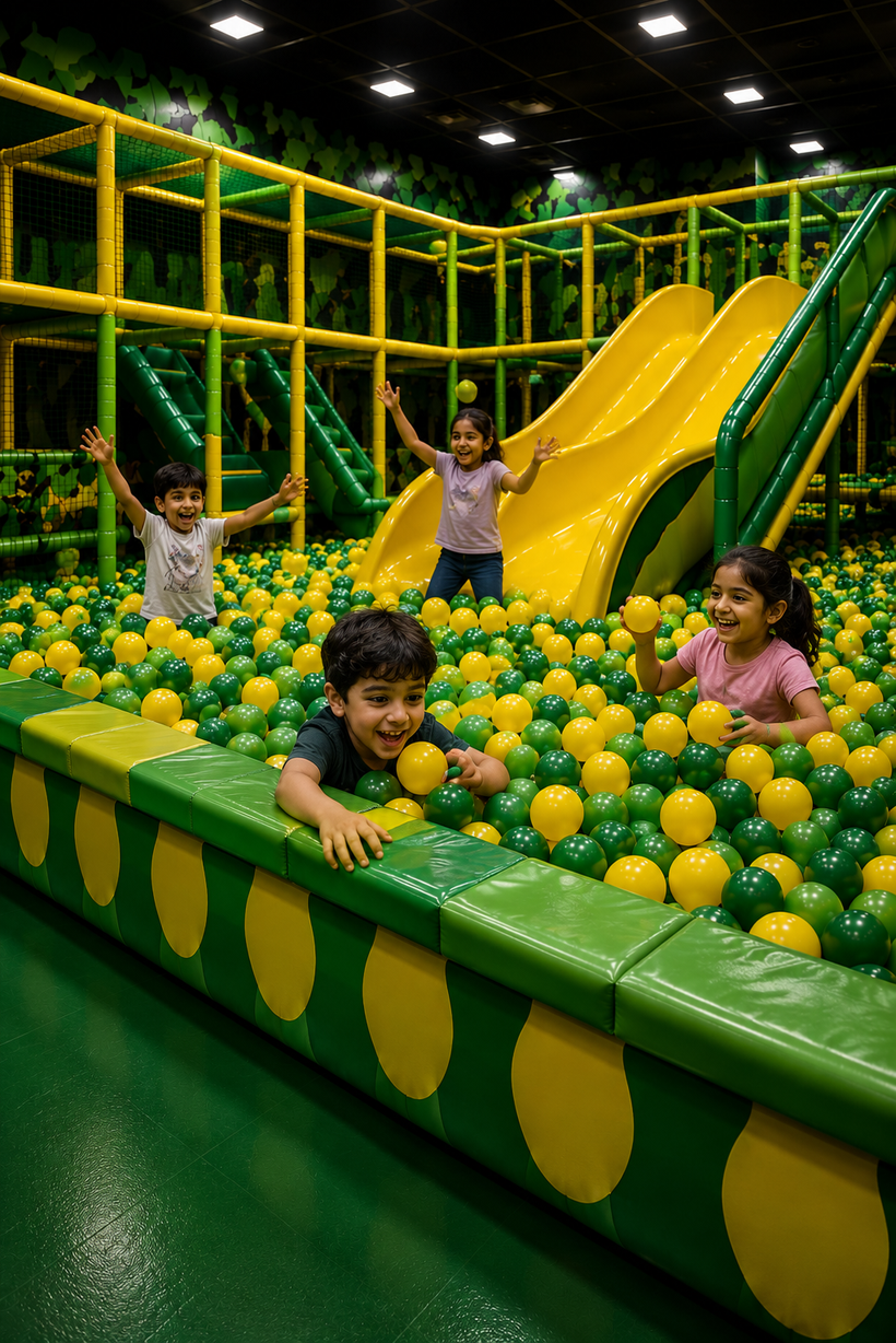 Children playing at Onetara Gamezone soft play area